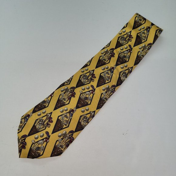 Chaps Ralph Lauren Tie Mens Necktie Silk Golf Print Novelty  Handmade USA - Picture 2 of 7